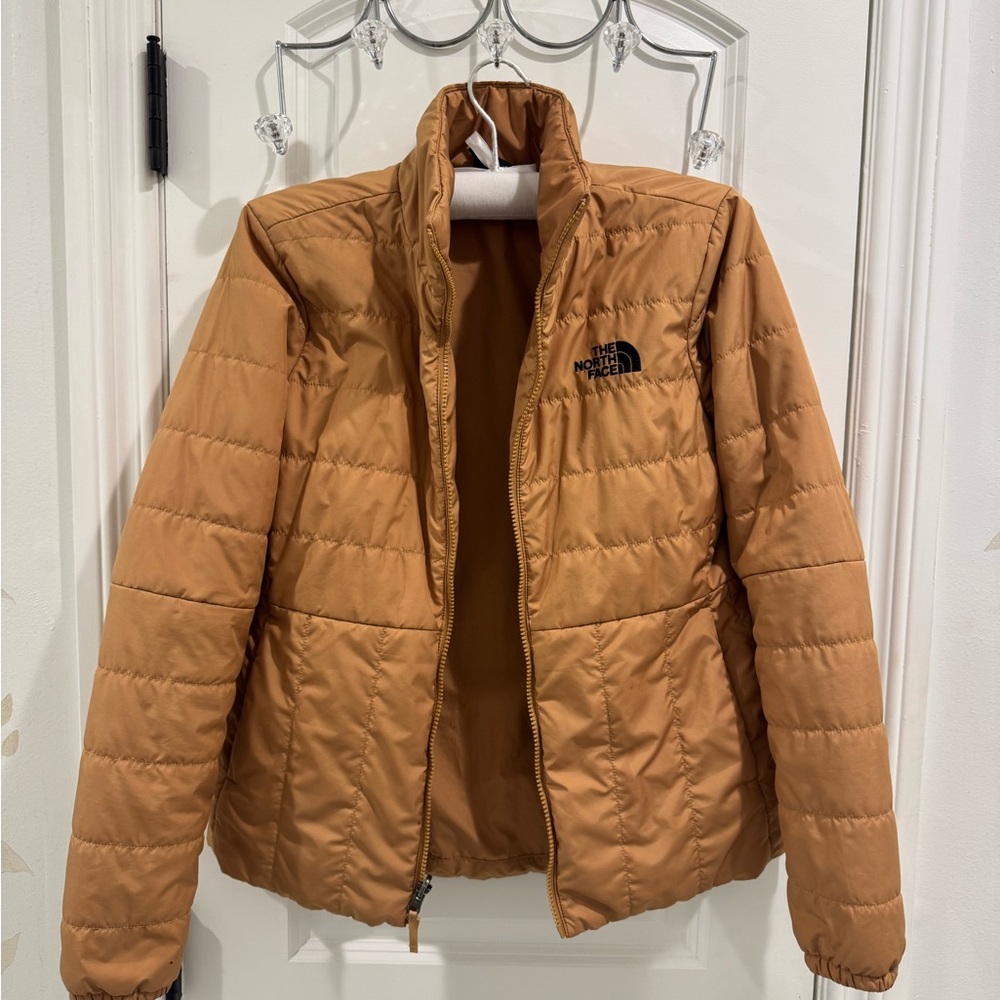 The North Face Women's Brown Puffer Jacket medium slightly tapered